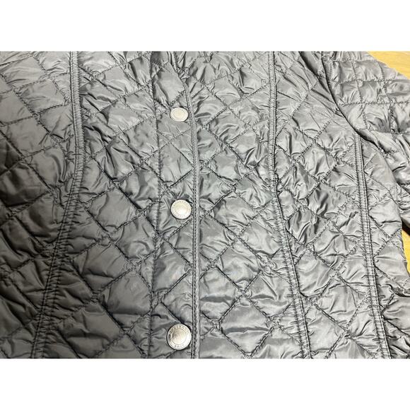 BURBERRY Brit Jacket Women's S Diamond Quilted Nova Check Black Lightweight - Picture 4 of 14